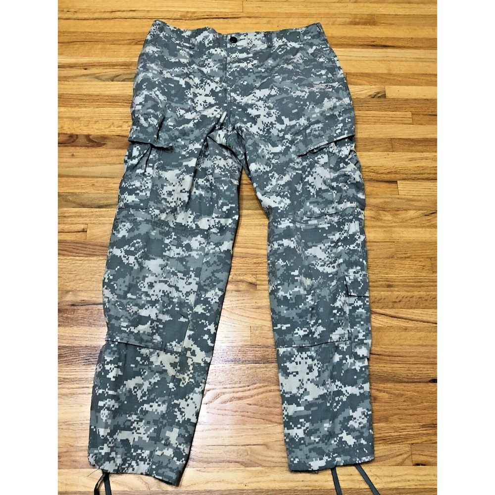 Unicor US Army Uniform‎ Trouser Men's M Gray Camouflage Cargo Pockets Flat Front